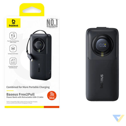 Powerbank Baseus OS Free2Pull 10000mAh 30W + cable (black) Powerbanks