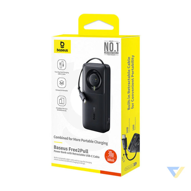 Powerbank Baseus OS Free2Pull 10000mAh 30W + cable (black) Powerbanks