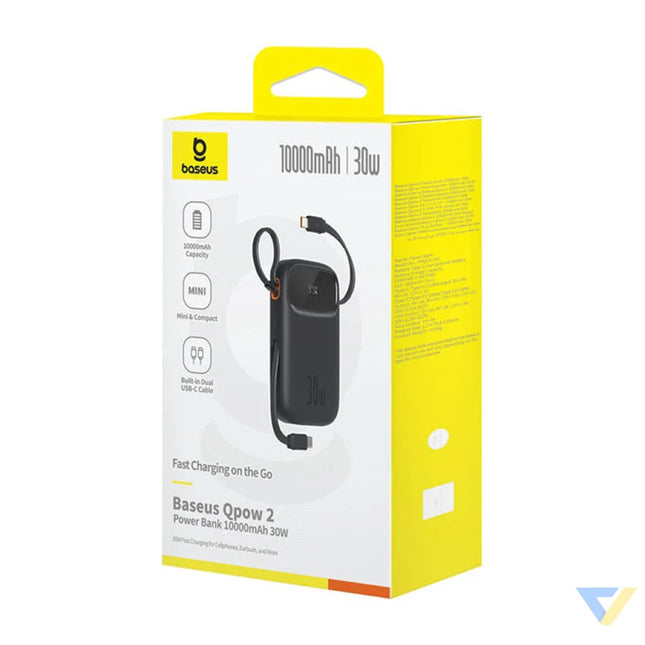 Powerbank Baseus QPow 2 10000mAh 30W 2xUSB C (black) Powerbanks