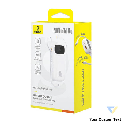 Powerbank Baseus QPow 2 20000mAh 30W 2xUSB C (white) Powerbanks