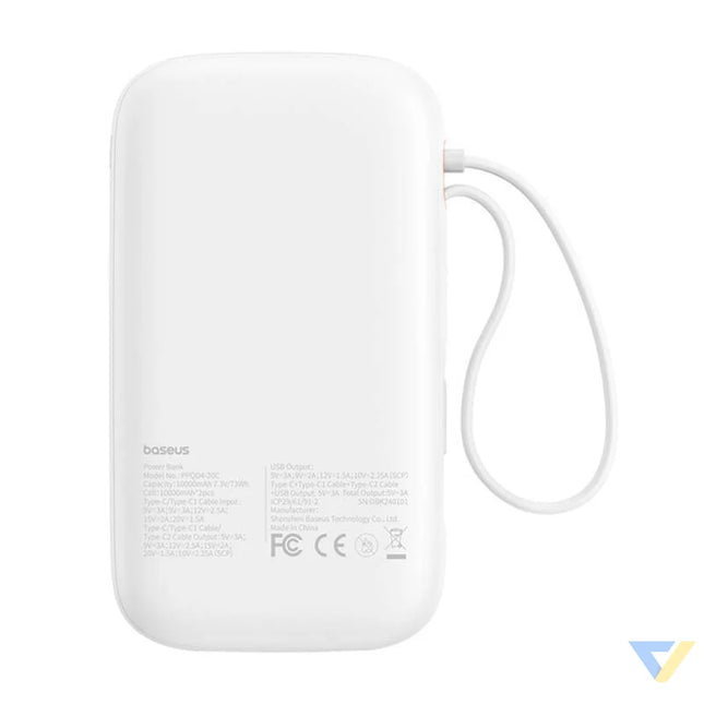 Powerbank Baseus QPow 2 20000mAh 30W 2xUSB C (white) Powerbanks