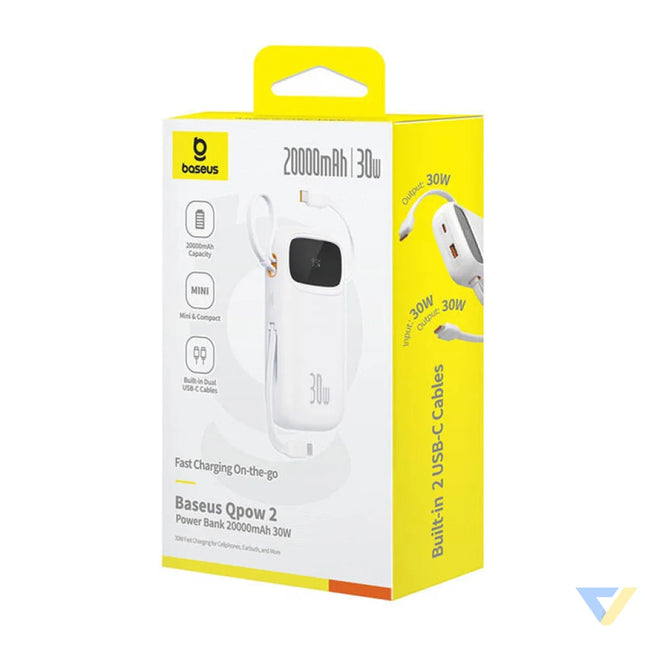 Powerbank Baseus QPow 2 20000mAh 30W 2xUSB C (white) Powerbanks