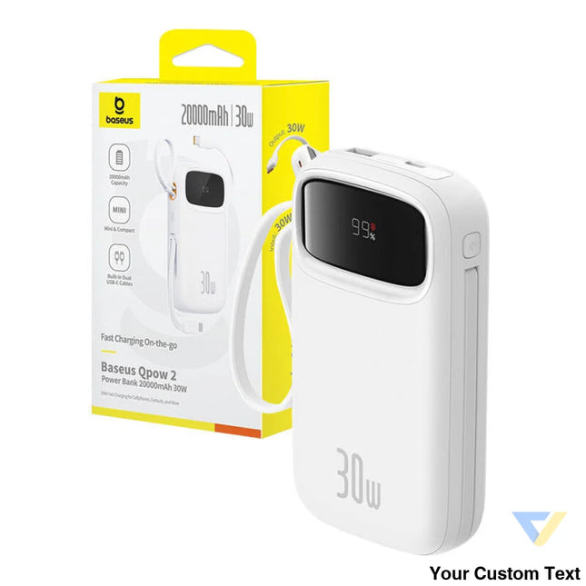 Powerbank Baseus QPow 2 20000mAh 30W 2xUSB C (white) Powerbanks