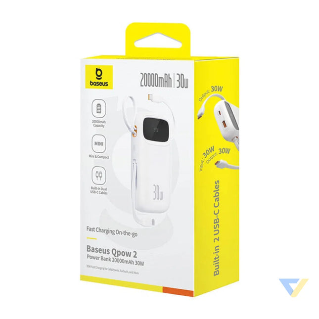 Powerbank Baseus QPow 2 20000mAh 30W 2xUSB C (white) Powerbanks