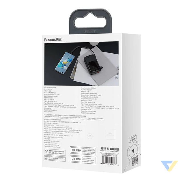 Powerbank Baseus Qpow PRO with cable 10000mAh 22.5W (Black) Powerbanks