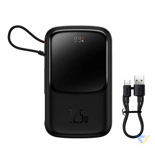 Powerbank Baseus Qpow PRO with cable 10000mAh 22.5W (Black) Powerbanks