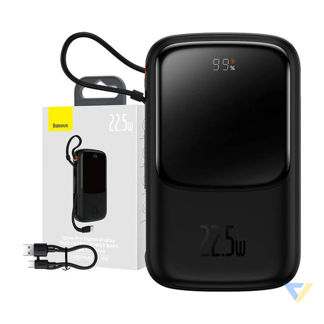 Powerbank Baseus Qpow PRO with cable 10000mAh 22.5W (Black) Powerbanks