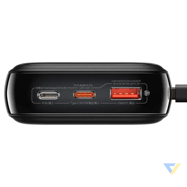 Powerbank Baseus Qpow PRO with Lightning cable USB C port and USB 20000mAh 20W (Black) Powerbanks
