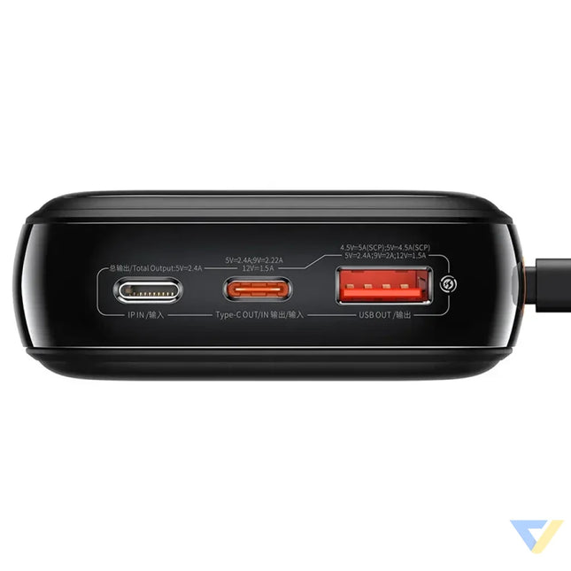 Powerbank Baseus Qpow PRO with Lightning cable USB C port and USB 20000mAh 20W (Black) Powerbanks