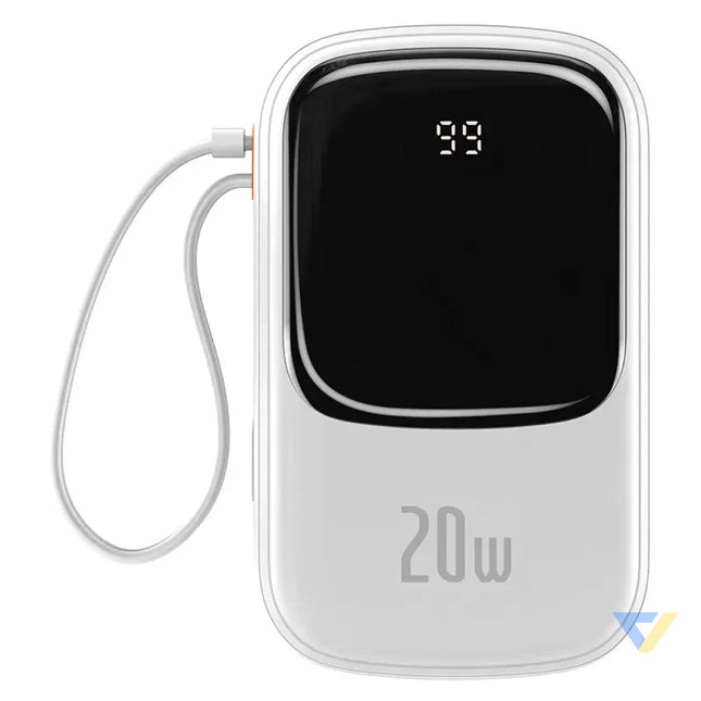 Powerbank Baseus Qpow PRO with Lightning cable USB C port and USB 20000mAh 20W (White) Powerbanks