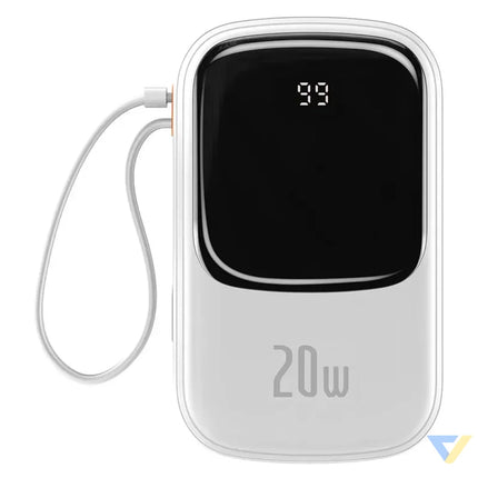 Powerbank Baseus Qpow PRO with Lightning cable USB C port and USB 20000mAh 20W (White) Powerbanks