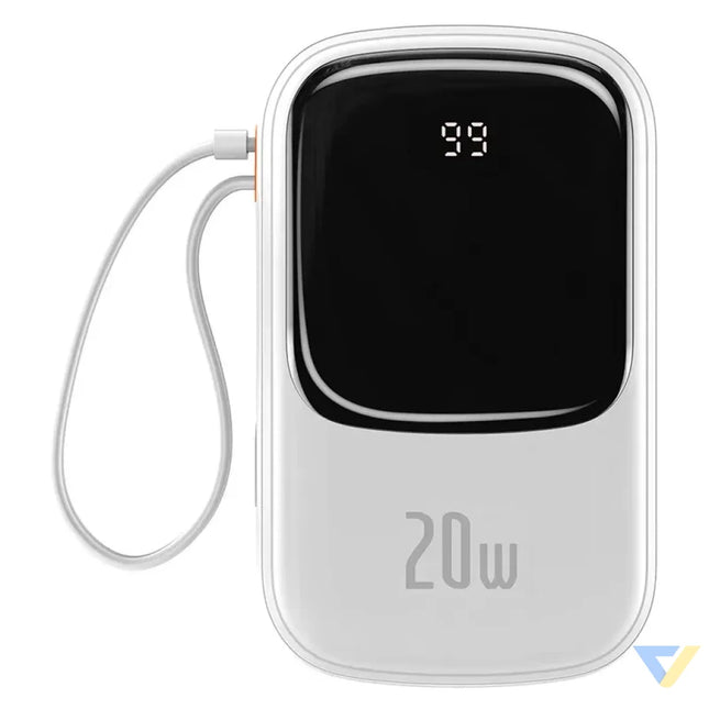 Powerbank Baseus Qpow PRO with Lightning cable USB C port and USB 20000mAh 20W (White) Powerbanks