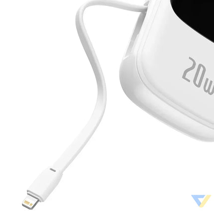 Powerbank Baseus Qpow PRO with Lightning cable USB C port and USB 20000mAh 20W (White) Powerbanks