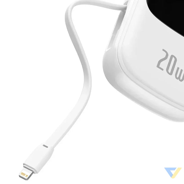 Powerbank Baseus Qpow PRO with Lightning cable USB C port and USB 20000mAh 20W (White) Powerbanks