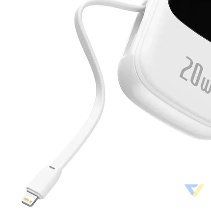 Powerbank Baseus Qpow PRO with Lightning cable USB C port and USB 20000mAh 20W (White) Powerbanks