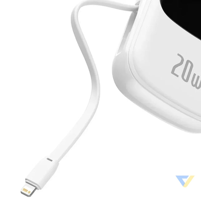 Powerbank Baseus Qpow PRO with Lightning cable USB C port and USB 20000mAh 20W (White) Powerbanks