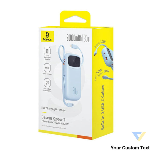 Powerbank Baseus QPow2 20000mAh 30W 2xUSB C (blue) Powerbanks