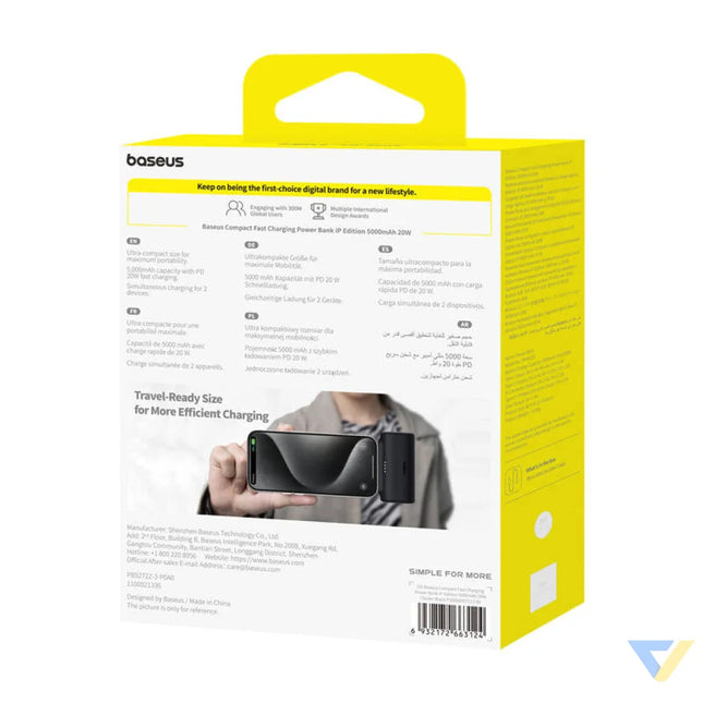 Powerbank OS Baseus Compact IP 5000mAh 20W (black) Powerbanks