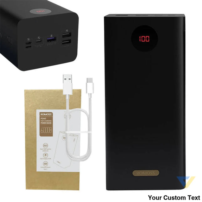 Powerbank Romoss PEA60 60000mAh QC + PD 22.5W (black) Powerbanks