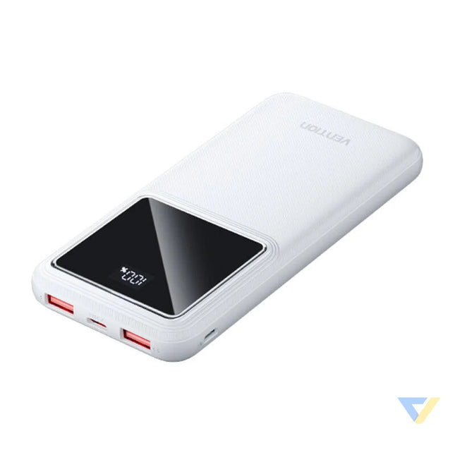 Powerbank Vention FHKW0,10000mAh Micro USB USB C 2xUSB A 22.5W (white) Powerbanks