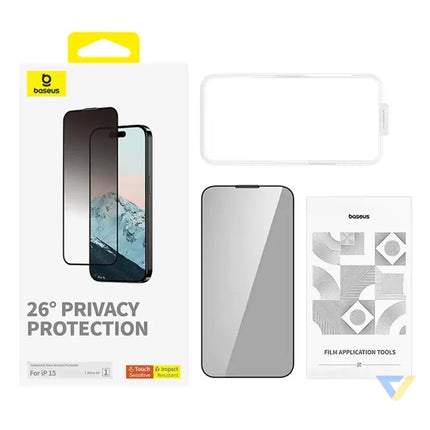 Privacy Protection Tempered Glass Baseus Diamond iPhone 15 For smartphones