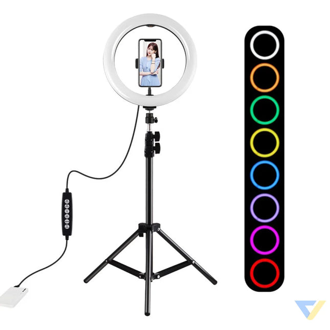 Puluz 1.1m tripod with RGBW LED lighting 26cm vlog / stream / smartphone PKT3044 Ring lights