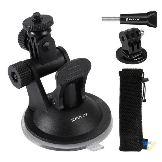 Puluz car windshield mount for sports cameras (including Osmo Action 5 Pro Insta360 X5) Straps mounts and holders