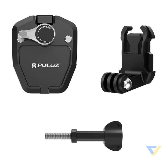 PULUZ motorcycle windshield clip for sports cameras (DJI Osmo Action 4 GoPro Hero 12 Insta360 Ace Pro / X4)(black)