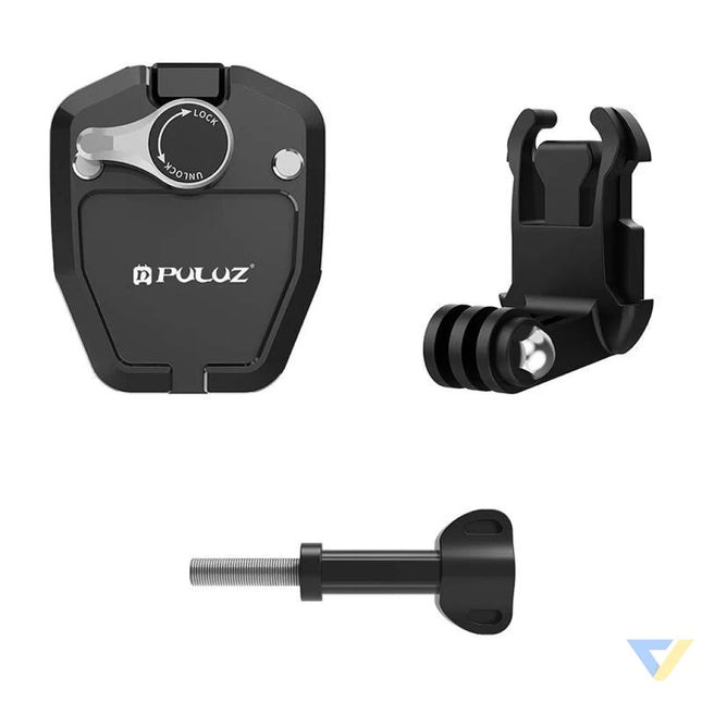 PULUZ motorcycle windshield clip for sports cameras (DJI Osmo Action 4 GoPro Hero 12 Insta360 Ace Pro / X4)(black)