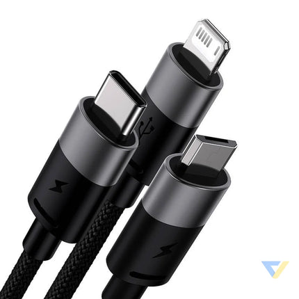 Quick Charge USB to M + L + C Baseus StarSpeed 3.5A 0,6m (Black) Combo Cables