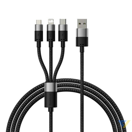 Quick Charge USB to M + L + C Baseus StarSpeed 3.5A 0,6m (Black) Combo Cables