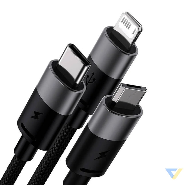 Quick Charge USB to M + L + C Baseus StarSpeed 3.5A 0,6m (Black) Combo Cables