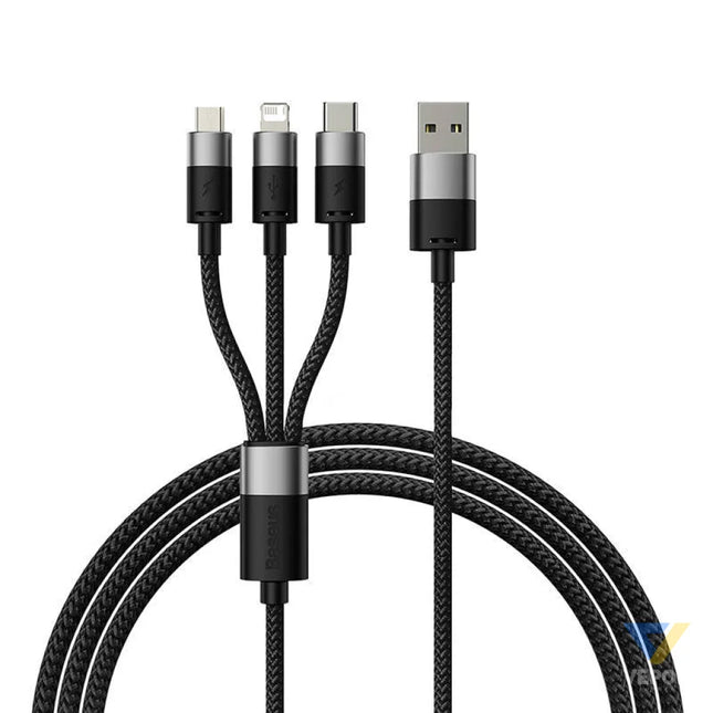 Quick Charge USB to M + L + C Baseus StarSpeed 3.5A 0,6m (Black) Combo Cables
