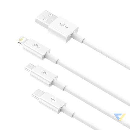 Quick Charge USB to M + L + C Baseus Superior Data 3.5A 0,5m (White) Combo Cables