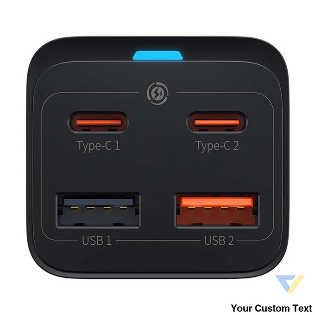 Quick Charger Baseus GaN3 Pro 2x USB C 2x USB 65W (black) mains chargers
