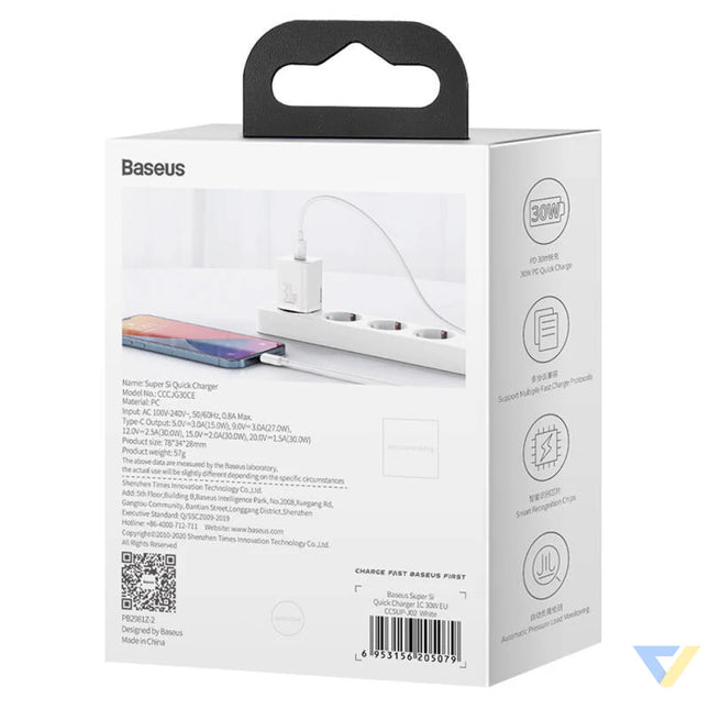 Quick Charger Baseus Super Si 1C 30W (white) mains chargers
