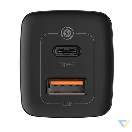 Quick Travel Charger Baseus GaN2 Lite USB + C 65W EU (black) mains chargers