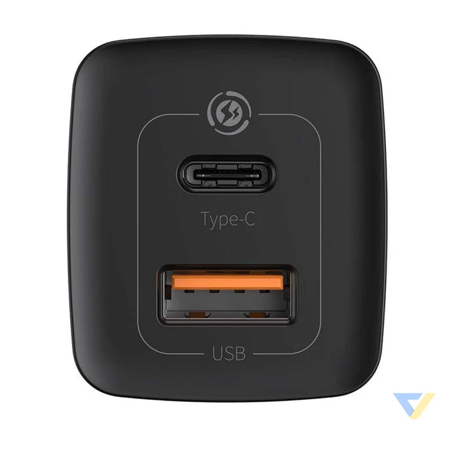 Quick Travel Charger Baseus GaN2 Lite USB + C 65W EU (black) mains chargers