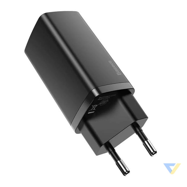 Quick Travel Charger Baseus GaN2 Lite USB + C 65W EU (black) mains chargers