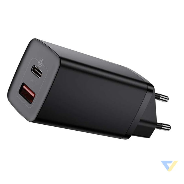 Quick Travel Charger Baseus GaN2 Lite USB + C 65W EU (black) mains chargers