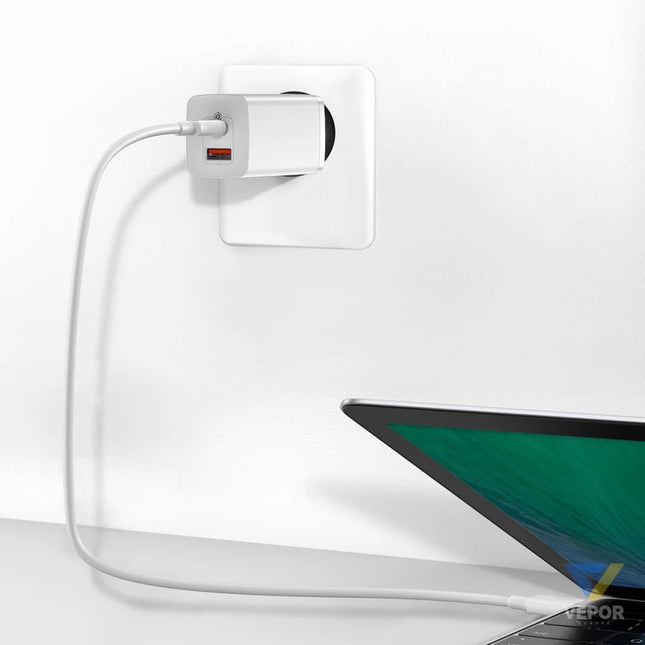 Quick Travel Charger Baseus GaN2 Lite USB + C 65W EU (white) mains chargers