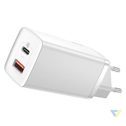 Quick Travel Charger Baseus GaN2 Lite USB + C 65W EU (white) mains chargers