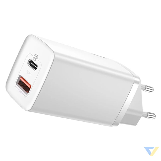 Quick Travel Charger Baseus GaN2 Lite USB + C 65W EU (white) mains chargers