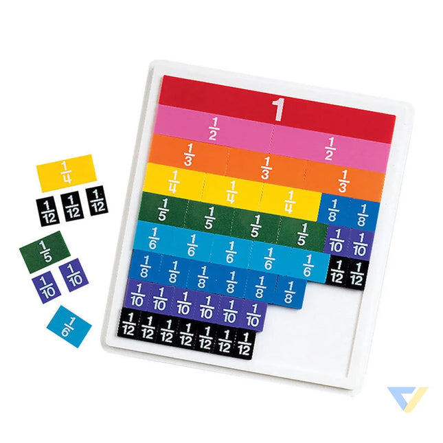 Rainbow Fraction Tiles With Tray Learning Resources LER 0615 Educational and interactive