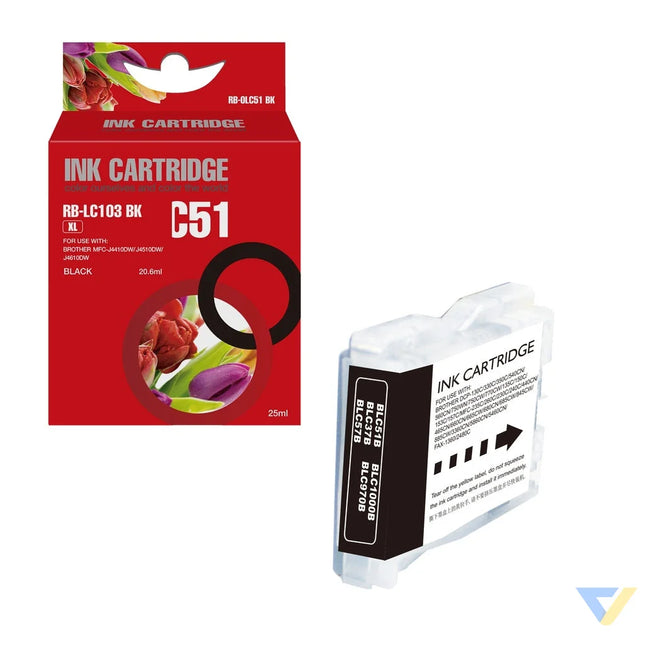 Red Box Compatible Brother LC51BK/LC1000BK/LC970/37BK Ink B-0