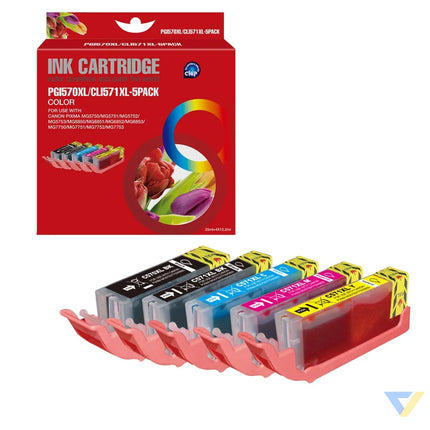 Red Box Compatible Canon PGI-570XLBK/CLI-571BK/CLI-571C/CLI-571M/CLI-571Y Ink BK/BK/C/M/Y-0