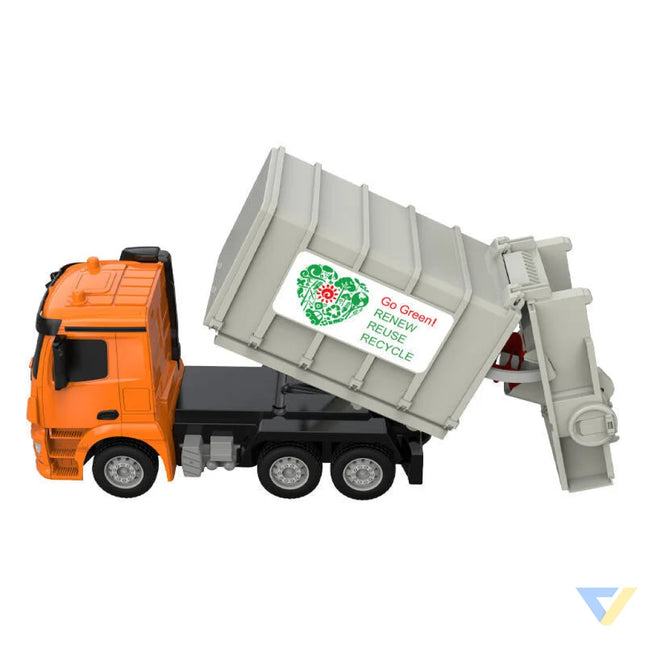 Remote control RC garbage truck 1:26 Double Eagle (orange) Mercedes Benz Antos E676 003 Remote controlled cars