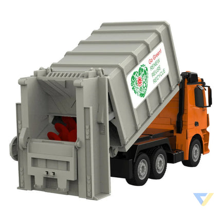 Remote control RC garbage truck 1:26 Double Eagle (orange) Mercedes Benz Antos E676 003 Remote controlled cars