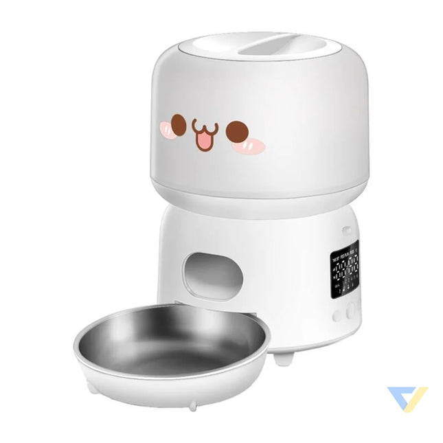 Rojeco 3L Automatic Feed Dispenser Button Version (White) Bowls