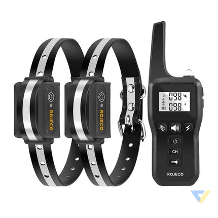 Rojeco PD529 1000m Dog Training Collar with 2 Collars (black) Walking and transportation